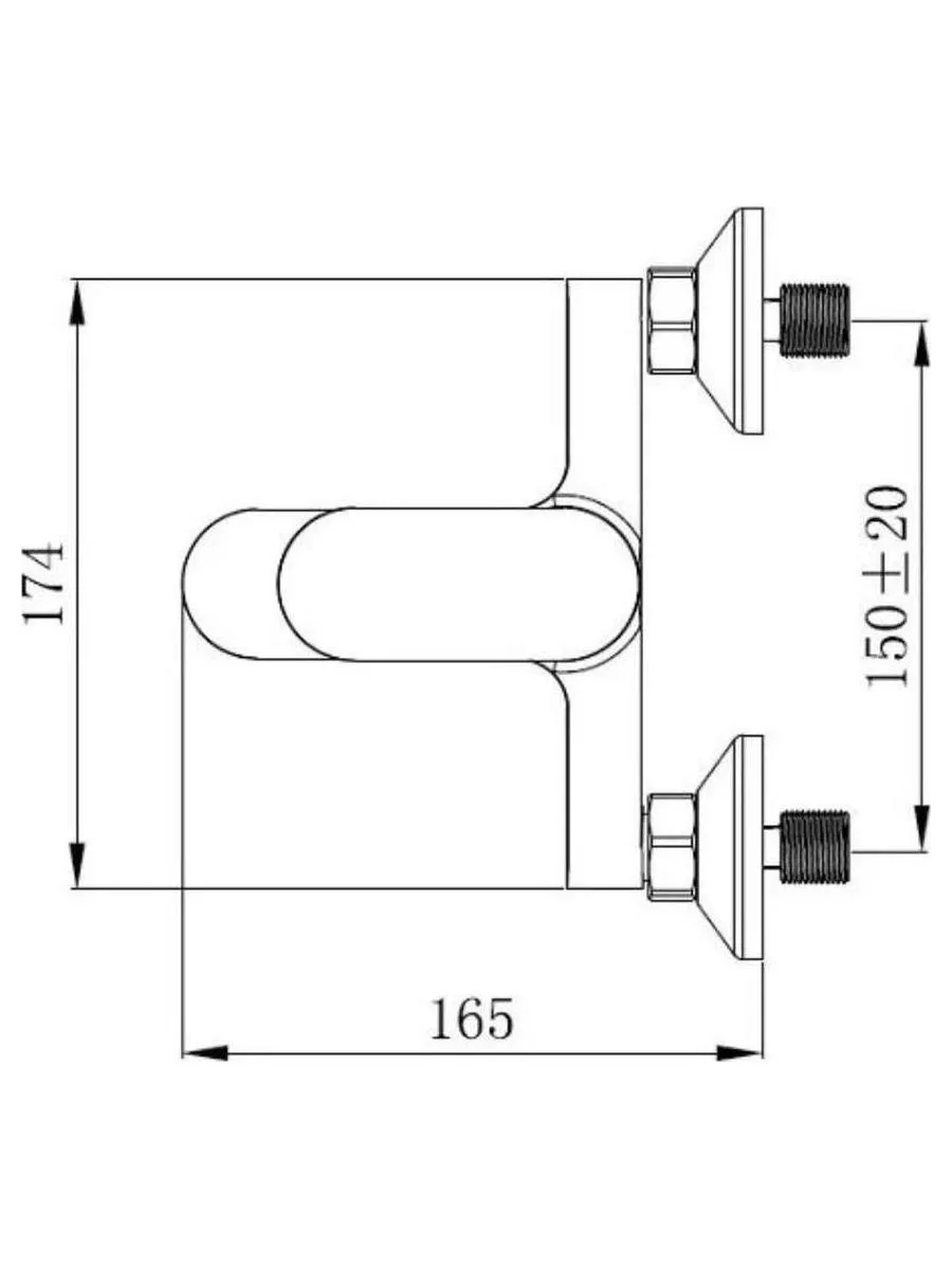 Смеситель для ванны VODA "Shore" без аксессуаров (SHR54) - фото 3