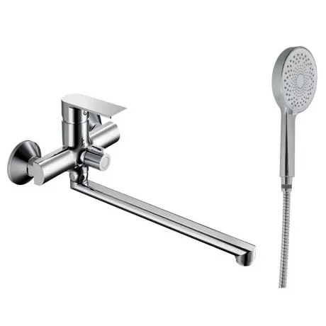 Смеситель для ванны BELZ B678 с аксессуарами, длинный излив (B22...