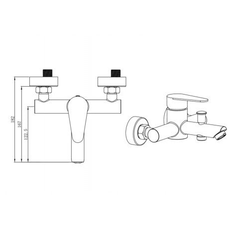 Смеситель для ванны нержавеющая сталь OLISAN STEEL (ST1201) - фото 4