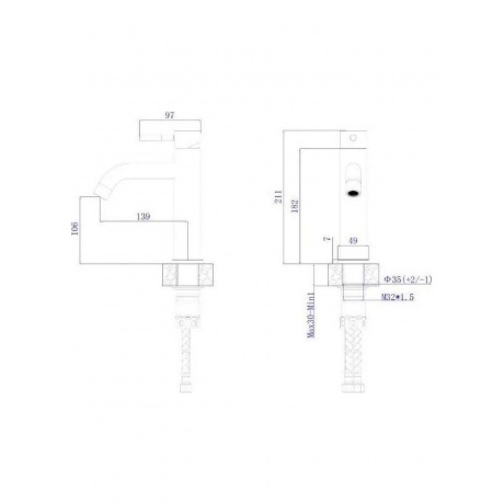 Смеситель для умывальника RUSH Melos (SUS1101-11) - фото 2