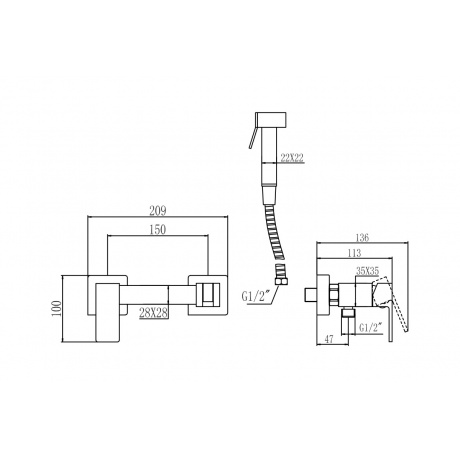 Смеситель для биде Savol (S-FXQ005B) - фото 2