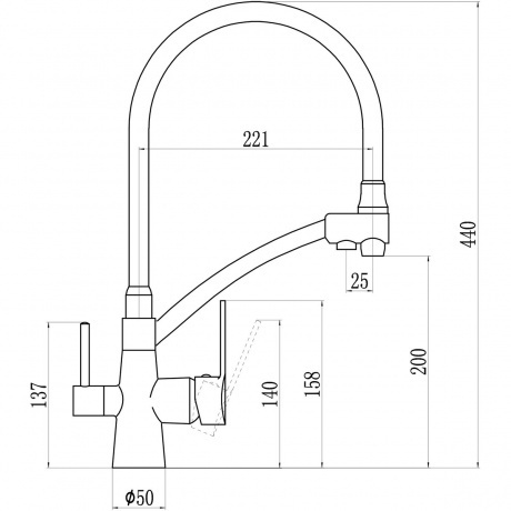Смеситель для кухонной мойки Savol (S-L1805L-12) - фото 2