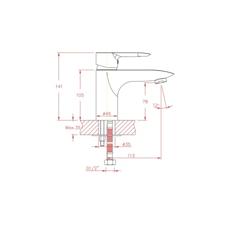 Смеситель для раковины Cron CN095 хром (CN10095) - фото 3