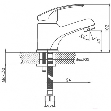 Смеситель для раковины Cron CN39 хром (CN1039) - фото 2