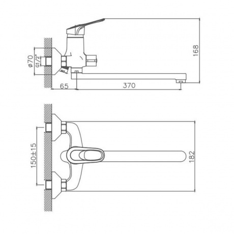 Смеситель для ванны Cron хром (CN2215) - фото 2
