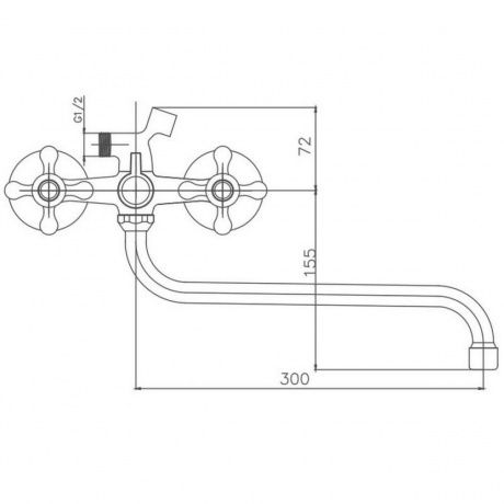 Смеситель для ванны Cron CN08-8 белый (CN2208-8) - фото 2
