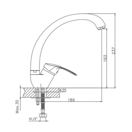 Смеситель для кухни Cron CN39 хром (CN4139) - фото 2