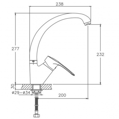 Смеситель для кухни Cron черный (CN77318-BC) - фото 2