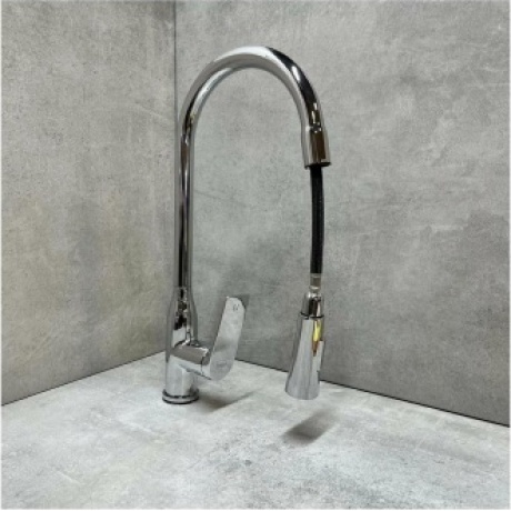 Смеситель для кухни Haiba с выдвижным изливом, хром (HB73816) - фото 8