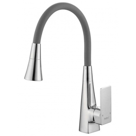 

Смеситель для кухни Haiba с гибким изливом и режимом душ, хром (HB73823)