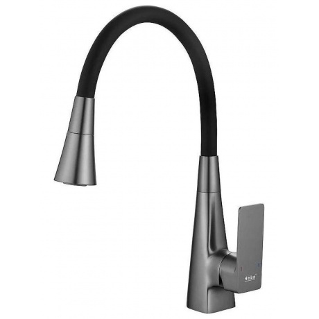 

Смеситель для кухни Haiba с гибким изливом и режимом душ, оружейная сталь (HB73823-3)