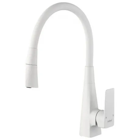 Смеситель для кухни Haiba с гибким изливом и режимом душ, белый ...