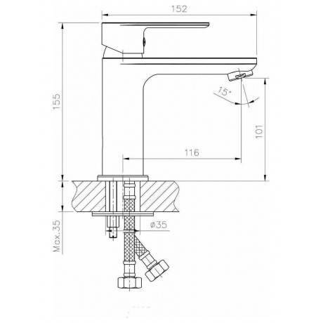 Смеситель для раковины Haiba пепельный (HB10505-3) - фото 8
