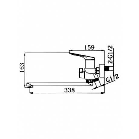 Смеситель для ванны Haiba черный (HB22816-7) - фото 3