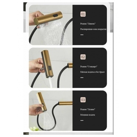 Смеситель для кухни Haiba с мультифункциональным изливом, хром (HB73824) - фото 21