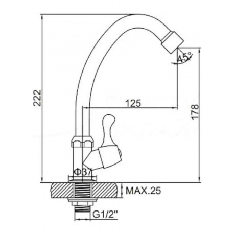 Моносмеситель для кухни HAIBA под одну воду (HB4185) - фото 2