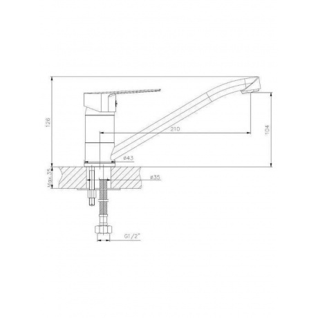 Смеситель VODA &quot;Splash&quot; для кухни, излив 250мм (SPL05) - фото 2