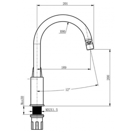 Смеситель VODA "Splash" для кухни, R-излив (SPL519flex) - фото 3