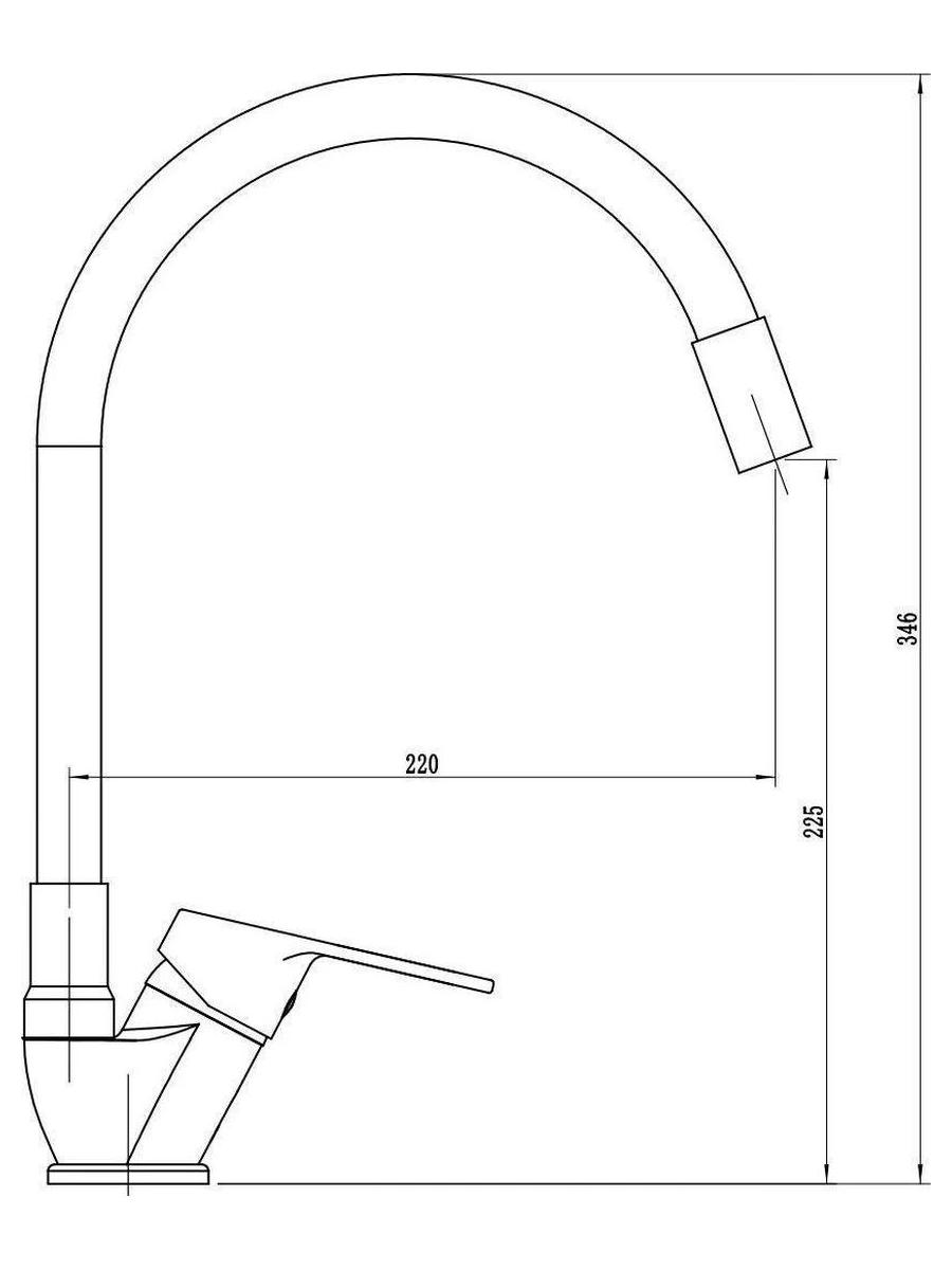 Смеситель VODA "Tide" для кухни, гибкий излив (TD519B) - фото 2