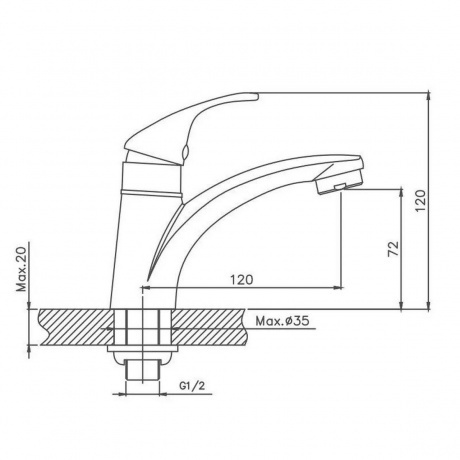 Кран для холодной воды Cron хром (CN1090) - фото 2