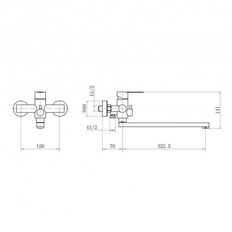 Смеситель FASHUN ванно-душевой с душевым гарнитуром (A52215N) - фото 2