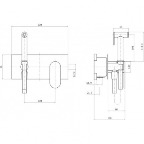 Смеситель встраиваемый FASHUN с гигиенической лейкой (A7585-35) - фото 2