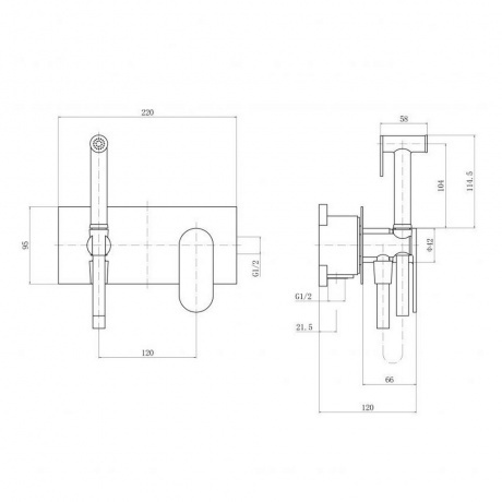 Смеситель встраиваемый FASHUN с гигиенической лейкой (A7585-7) - фото 2