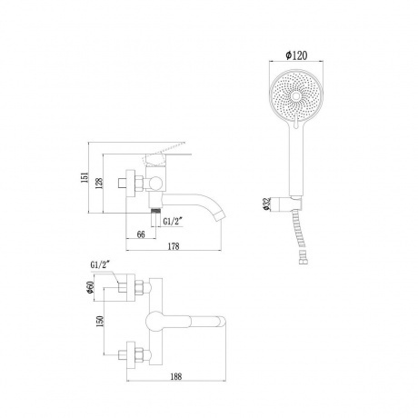 Смеситель для ванны Fmark (FS8206W) - фото 2