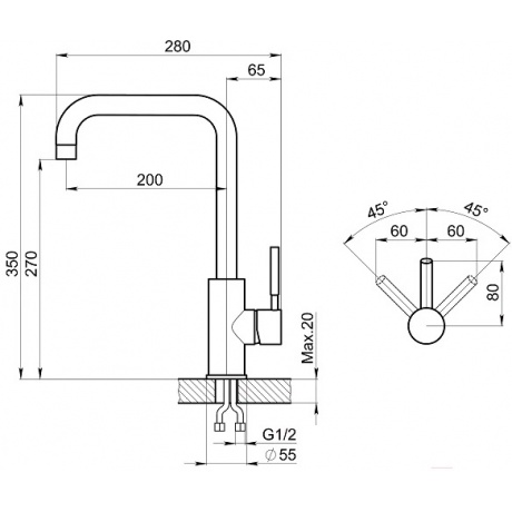 Смеситель для кухни GRANULA (ST-4033, ПЕСОК) - фото 3