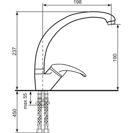 Смеситель для кухни ULGRAN Classic графит (U-007-342) - фото 2