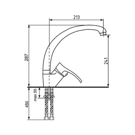 Смеситель для кухни ULGRAN Classic серый (U-001-310) - фото 2