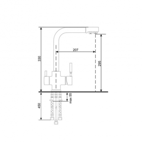 Смеситель для кухни ULGRAN Quartz асфальт (UQ-016-09) - фото 2