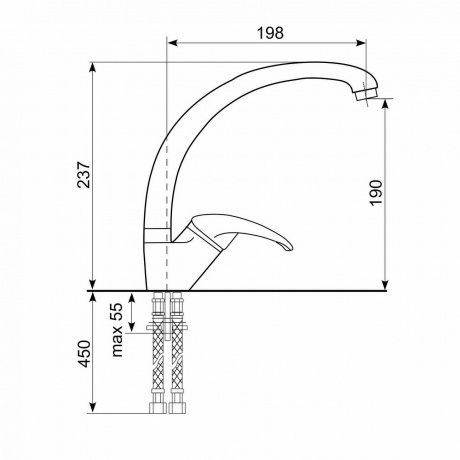 Смеситель для кухни ULGRAN Quartz бетон (UQ-007-05) - фото 2