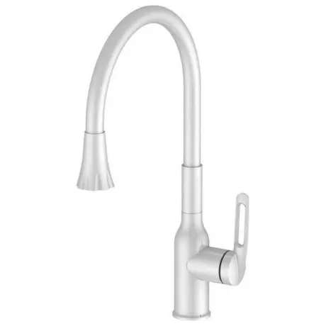 Смеситель для кухни с гибким изливом и режимом душ Haiba белый (...