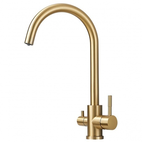 

Смеситель для кухни с подключением фильтра воды Haiba матовое золото (HB43828-5)