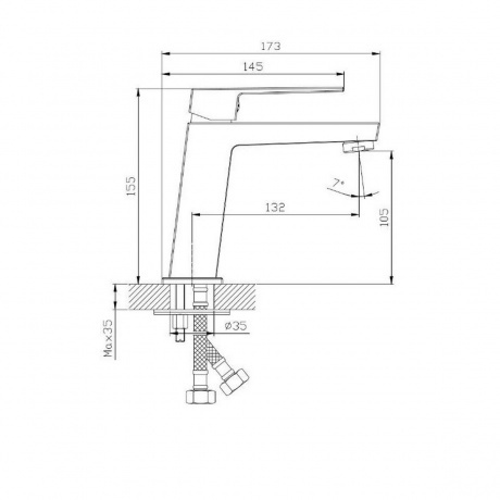 Смеситель для умывальника RUSH Thira (TR3635-12Grey) - фото 2