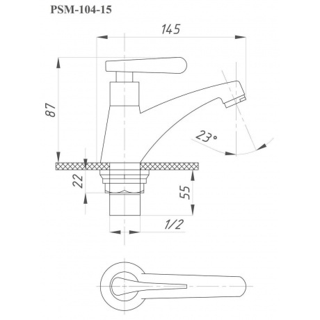 Кран для холодной воды ПРОФСАН КОМПЛЕКТАЦИЯ (PSM-104-15) - фото 2
