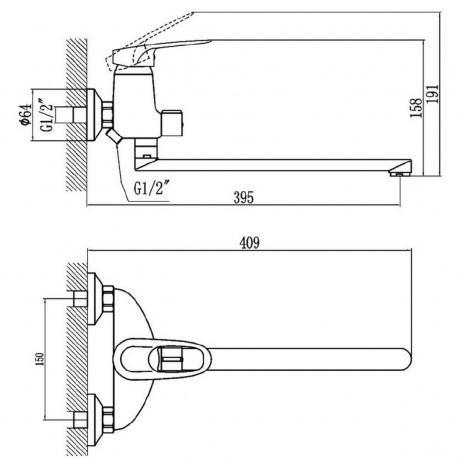 Смеситель для ванны Fmark (FM2204) - фото 2