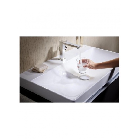 Смеситель для раковины hansgrohe Tecturis E 110 Fine CoolStart, EcoSmart+, с донным клапаном Push-Open, хром - фото 7