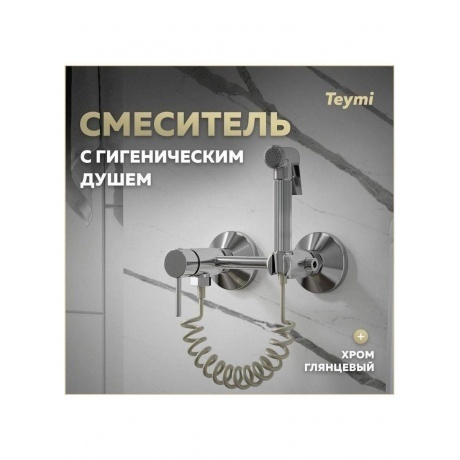 Смеситель с гигиеническим душем Teymi Martta, хром T10268 - фото 6