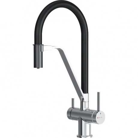 Смеситель для кухни с гибким изливом с каналом для питьевой воды...