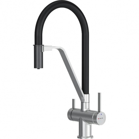 

Смеситель для кухни с гибким изливом с каналом для питьевой водыAM.PM Func F8F07812, сатин/черный