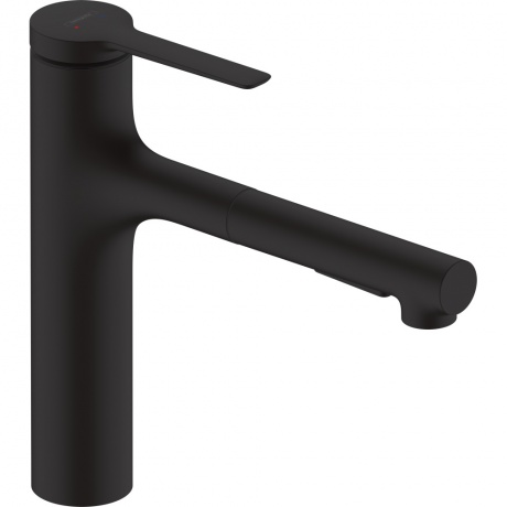 

Смеситель для кухни с вытяжным душем Hansgrohe Zesis M33 74801670 матовый черный