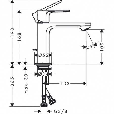 Смеситель для раковины Hansgrohe Rebris E 72560000 хром - фото 2