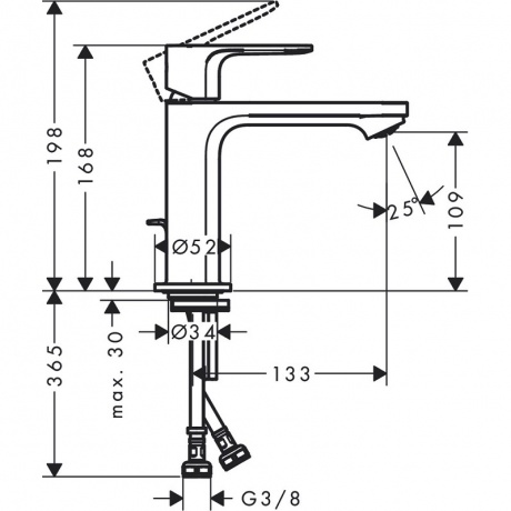 Смеситель для раковины Hansgrohe Rebris E 72557670 матовый черный - фото 5