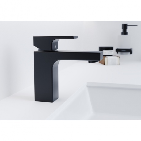 Смеситель для раковины Hansgrohe Vernis Shape 71561670 матовый черный - фото 3
