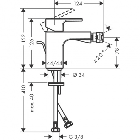Смеситель для биде Hansgrohe Vernis Shape 71211000 хром - фото 2