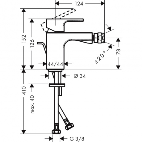 Смеситель для биде Hansgrohe Vernis Shape 71211000 хром - фото 4