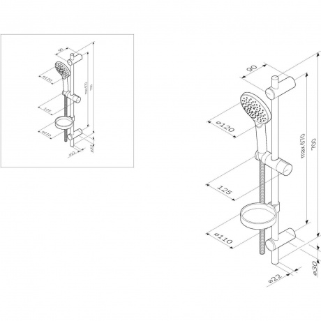 Душевой гарнитур AM.PM Like F0180064 хром - фото 9