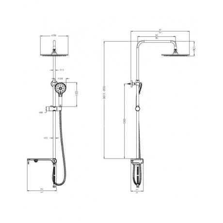 Душевой гарнитур с верхним душем Lemark LM8810C - фото 2